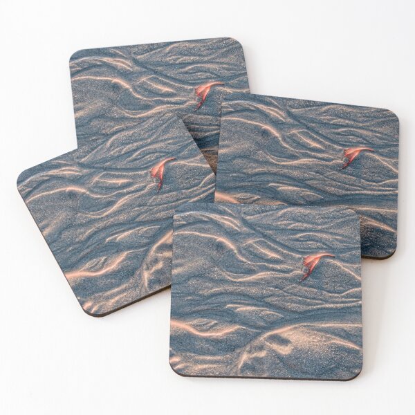 Item preview, Red leaf & blue shadows at dawn (Alamitos Beach, California, USA) designed and sold by Art in Nature.