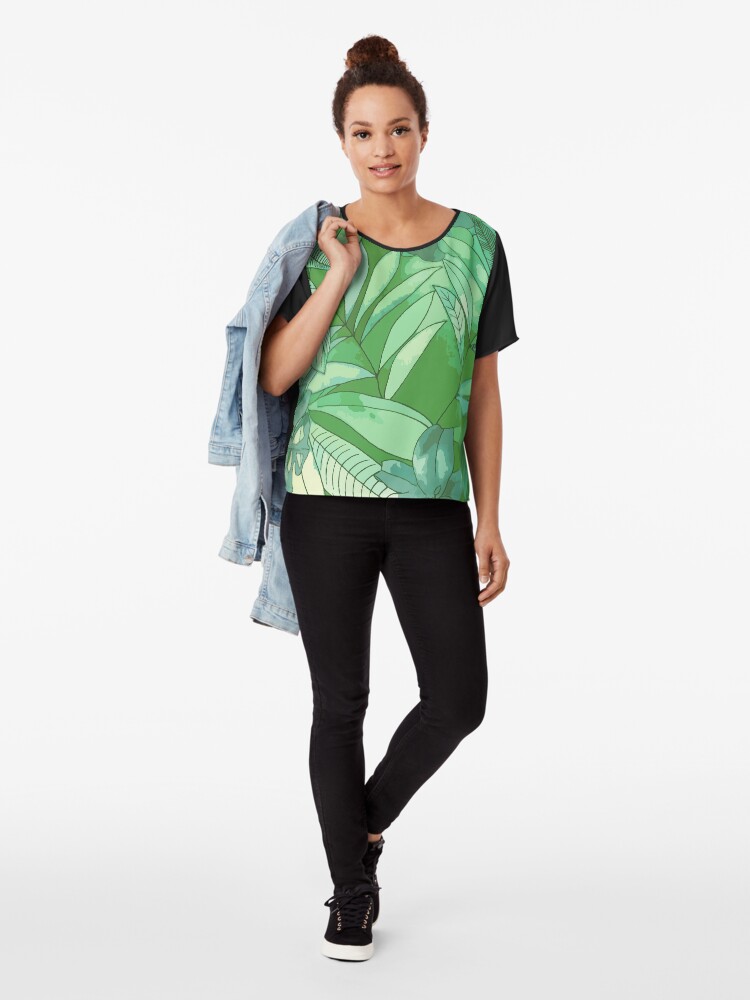 Alternate view of Green Jungle Chiffon Top