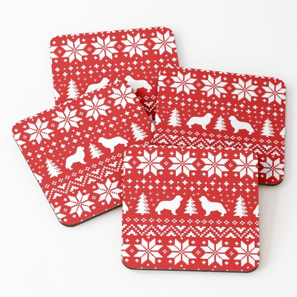 Item preview, Newfoundland Silhouettes Red and White Christmas Holiday Pattern designed and sold by Jenn Inashvili.