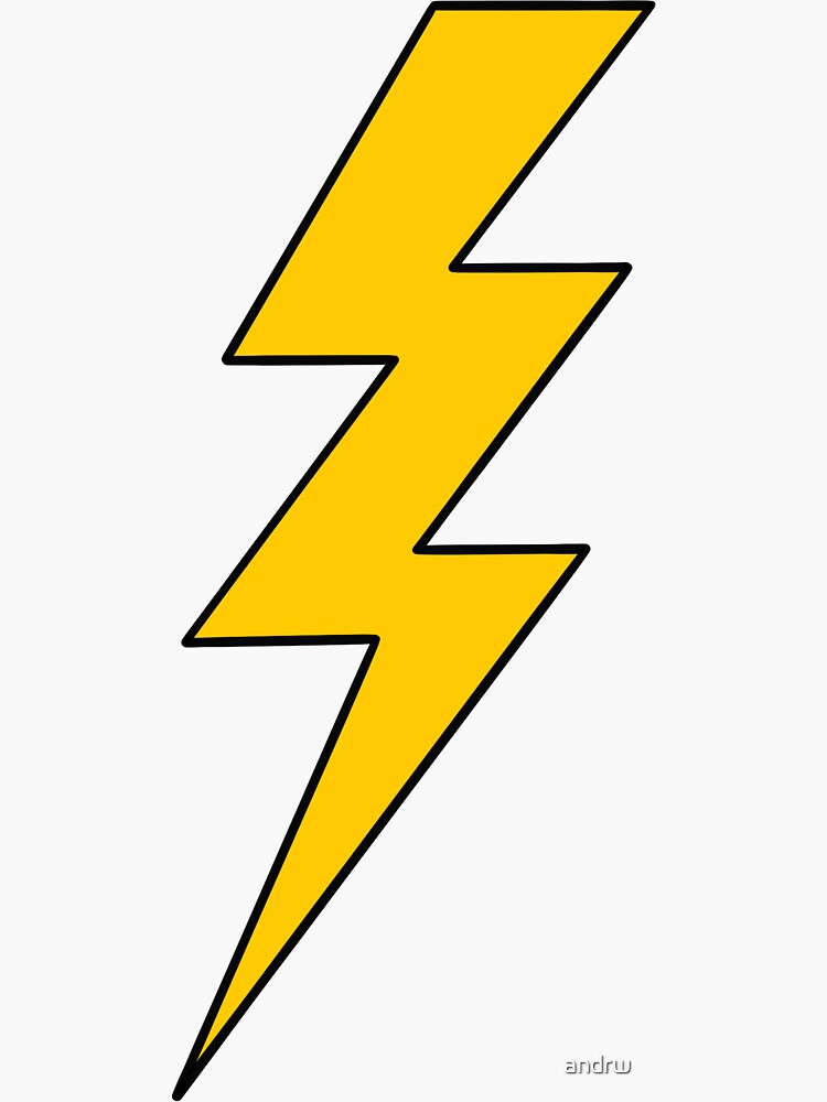Thumbnail 3 of 3, Sticker, Yellow Lightning designed and sold by andrw.