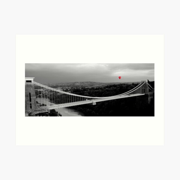 Red Balloon Over Clifton Suspension Bridge Art Print