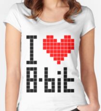 I Love 8-bit <3 Women's Fitted Scoop T-Shirt