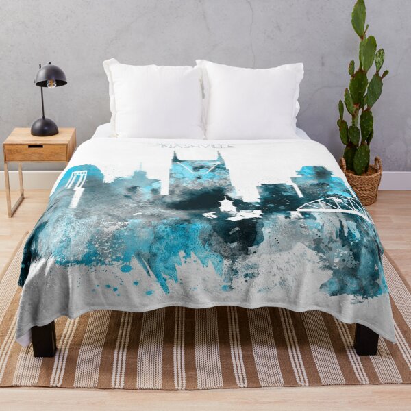 Item preview, Nashville Tennessee Monochrome Blue Skyline designed and sold by DimDom.