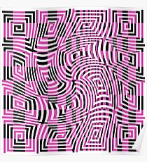 Movement in Squares, by Bridget Riley 1961, chess, tile, square, pattern, design, grid, mosaic, checkerboard, bank check, abstract Posters Poster