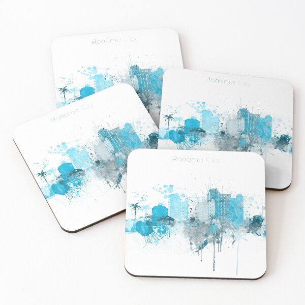 Item preview, Panama City Monochrome Blue Skyline designed and sold by DimDom.