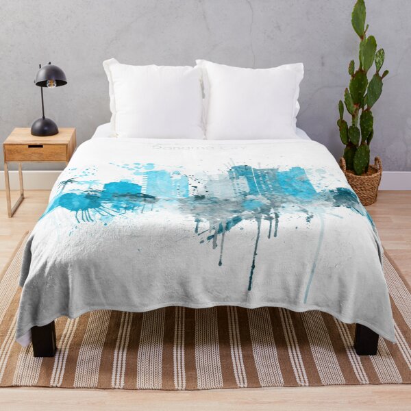 Item preview, Panama City Monochrome Blue Skyline designed and sold by DimDom.