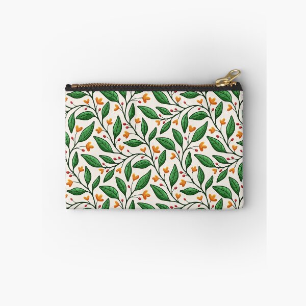 Item preview, Floral vines pattern in orange, red and green on light background designed and sold by HannaPaulina.