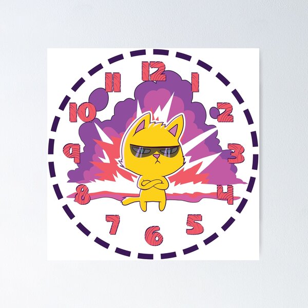Item preview, Explosive cat (Clock) designed and sold by DzGraphic.