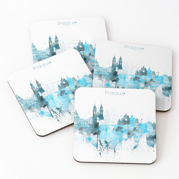 Item preview, Prague Czech Monochrome Blue Skyline designed and sold by DimDom.