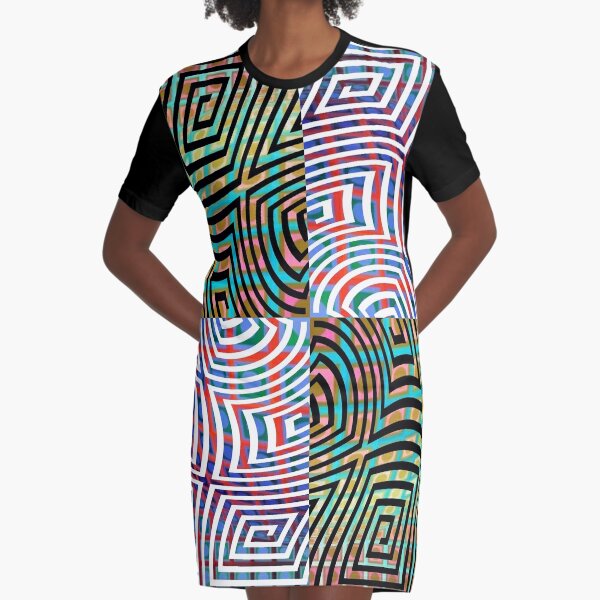 Hypnotic Lines Graphic T-Shirt Dress