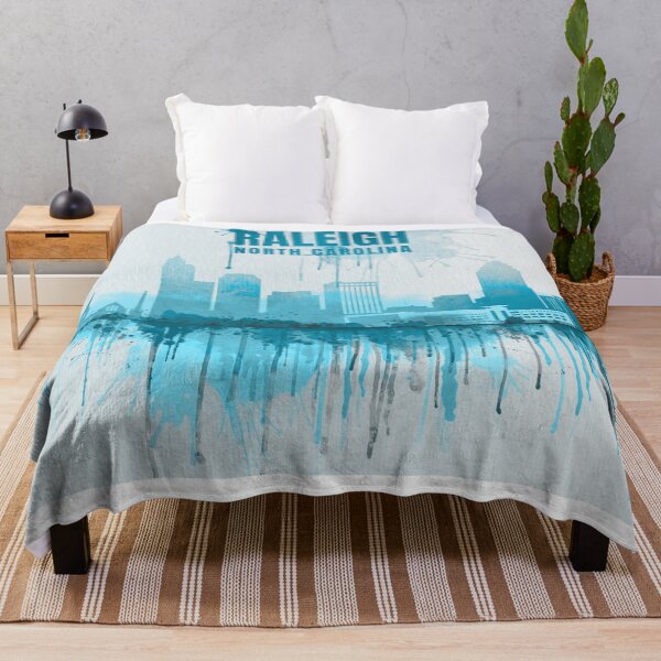 Item preview, Raleigh North Carolina Monochrome Blue Skyline designed and sold by DimDom.