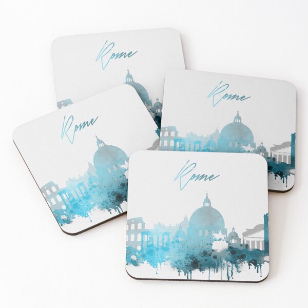 Item preview, Rome Italy Monochrome Blue Skyline designed and sold by DimDom.