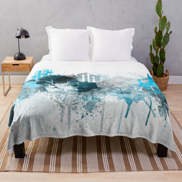 Item preview, Reykjavik Iceland Monochrome Blue Skyline designed and sold by DimDom.