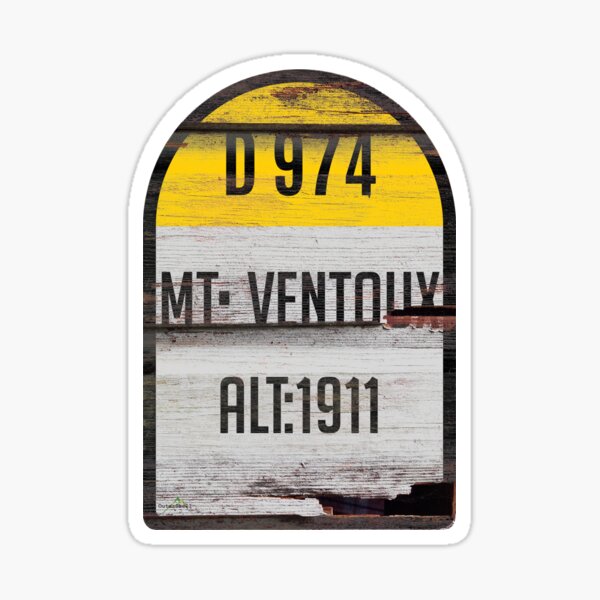 Mont Ventoux Frankreich Kilometer Marker Retro Holz Sticker & T-Shirt Sticker