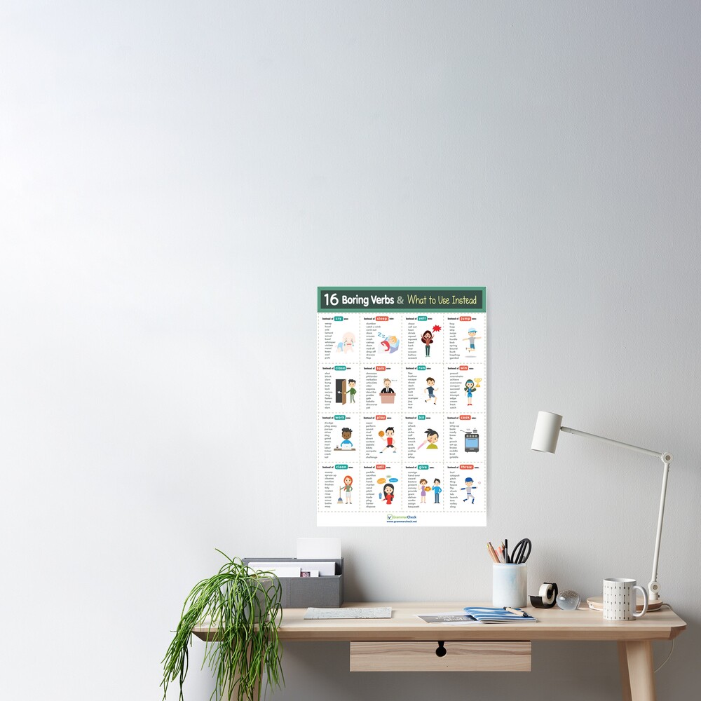boring-verbs-poster-for-sale-by-grammarcheck-redbubble