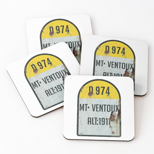 Item preview, Mont Ventoux France Kilometre Marker Retro Metal Sticker & T-Shirt Sticker designed and sold by OuterShellUK.