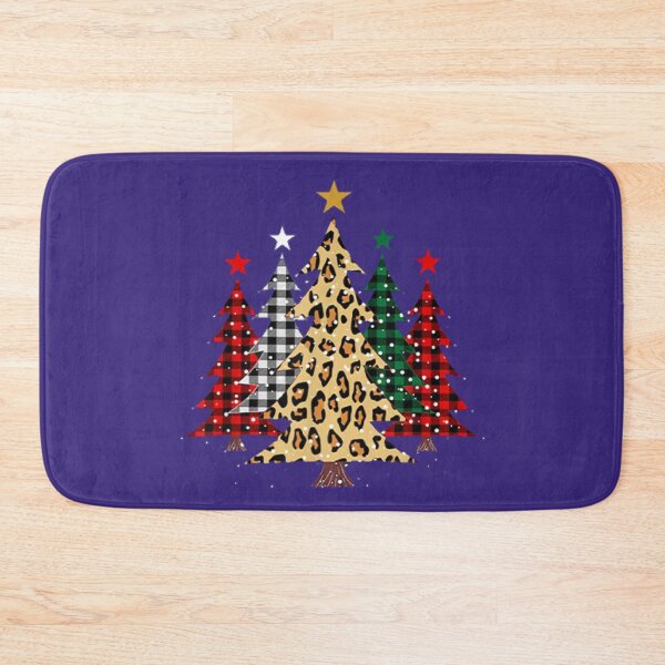 Item preview, Merry Christmas Trees with Buffalo Plaid & Leopard Pattern designed and sold by amethystdesign.