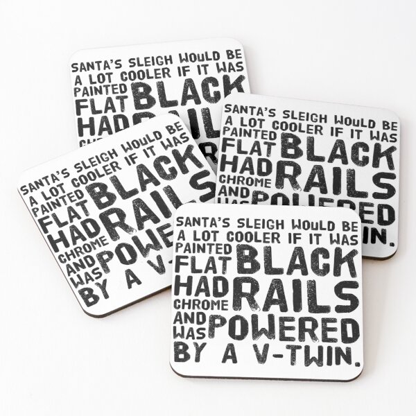 Item preview, Santa Sleigh Chrome Powered By A V-Twin Christmas Theme Black Text designed and sold by TWMBDesigns.
