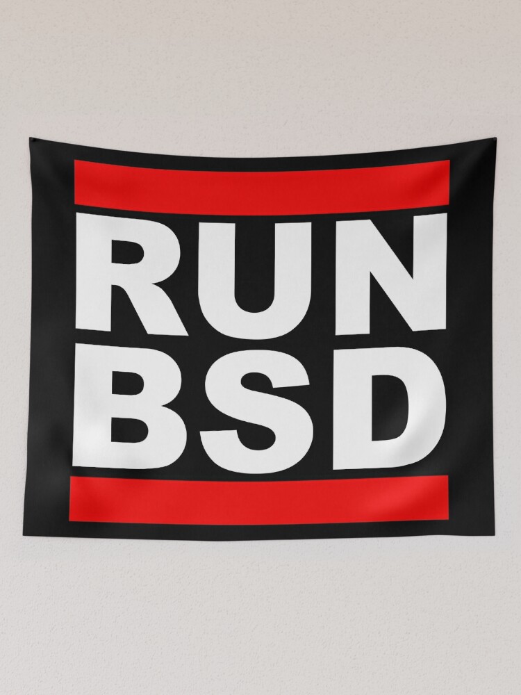 RUN BSD - Cool White/Red Design for Unix Hackers & Sysadmins