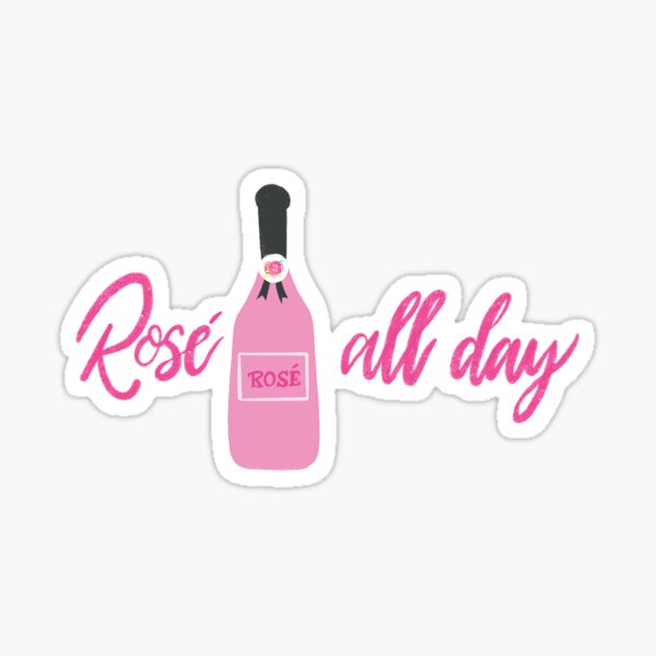 Vista previa del artículo con la obra «VINO ROSADO TODO EL DÍA CON BOTELLA», diseñado y vendido por GIVENGRACE.ART.