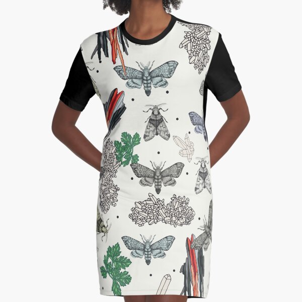 Moths and rocks. Graphic T-Shirt Dress