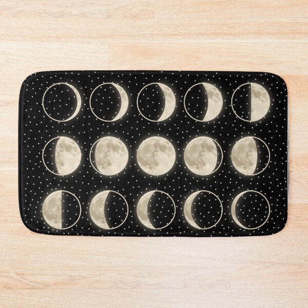 Item preview, shiny moon phases on black / with stars designed and sold by MartaOlgaKlara.
