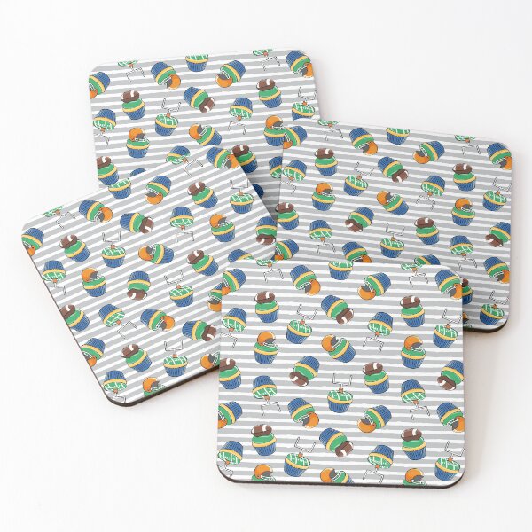 Item preview, Football Cupcakes on stripes designed and sold by littlearrow.