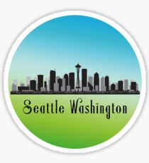 Seattle Washington Skyline Sticker