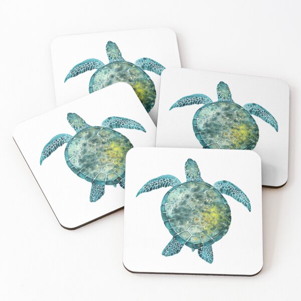 Item preview, Watercolor Sea Turtle - Turquoise  designed and sold by maryedenoa.
