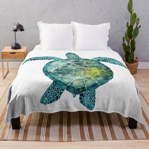 Item preview, Watercolor Sea Turtle - Turquoise designed and sold by maryedenoa.