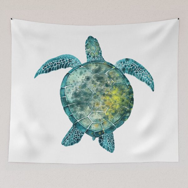 Item preview, Watercolor Sea Turtle - Turquoise  designed and sold by maryedenoa.
