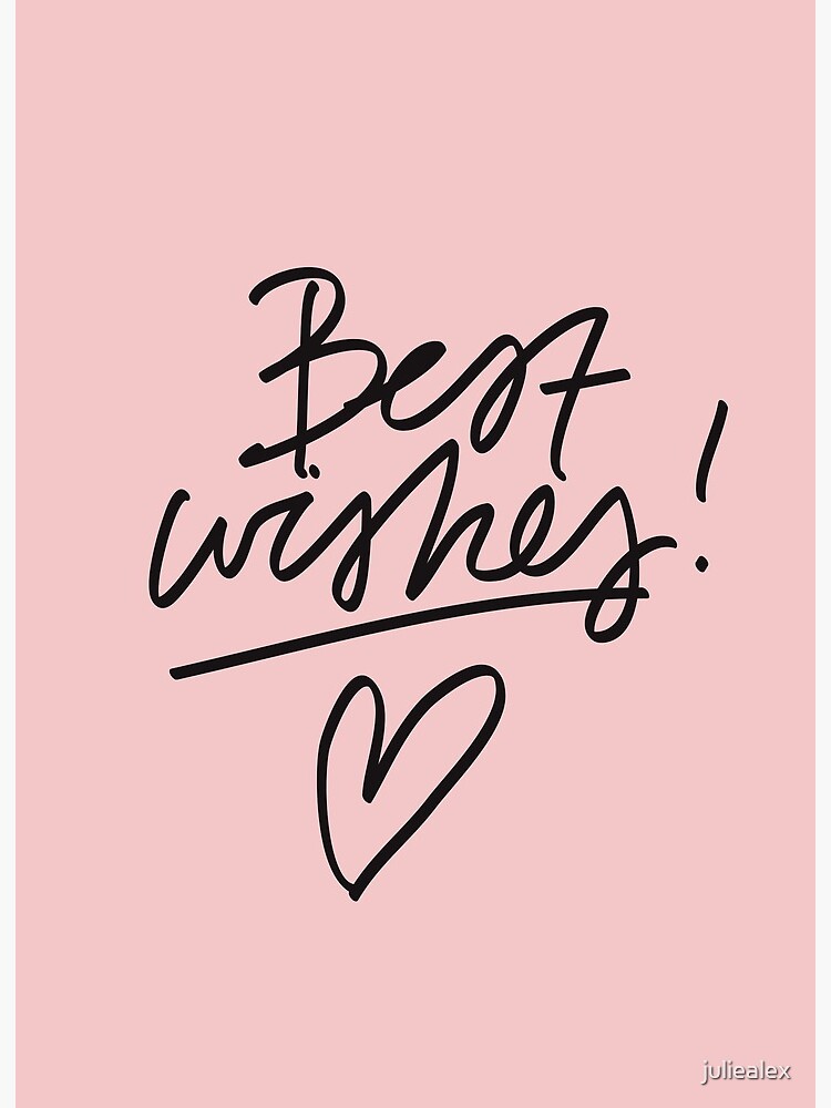 Minimalist lettering on pink background. Best wishes festive quote.