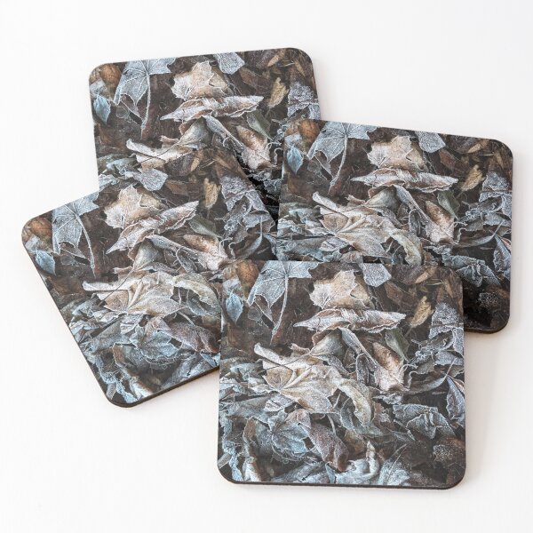 Item preview, Natural textured backgrounds with frozen leaves designed and sold by dariazu.