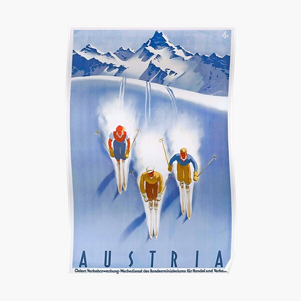 Austria Vintage Ski Poster Poster
