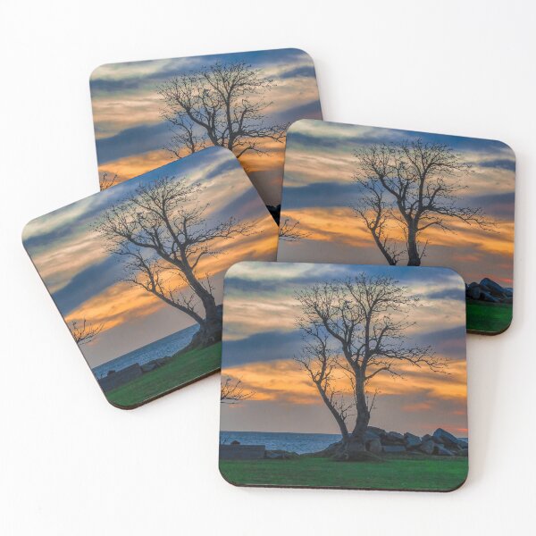 Item preview, Sunset Scene at Waterfront Boardwalk, Montevideo Uruguay designed and sold by DFLC Prints.
