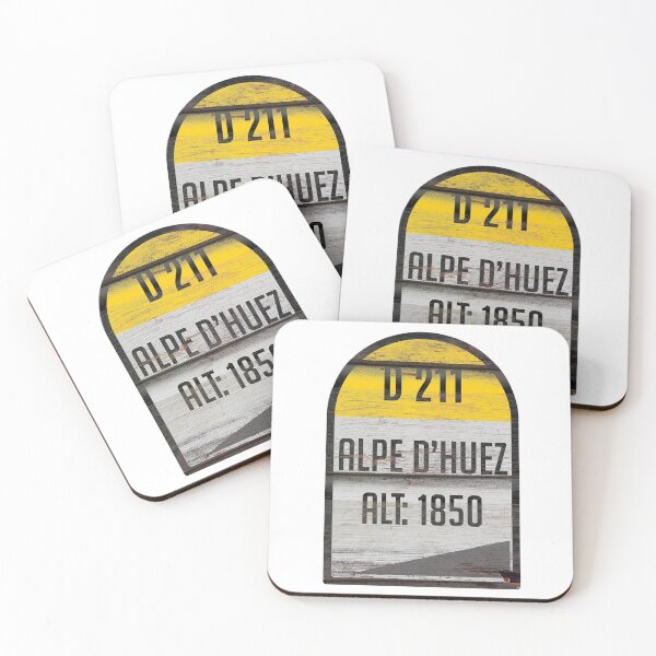 Item preview, Alpe d'Huez France Kilometre Marker Retro Wood Effect Sticker & T-Shirt Sticker designed and sold by OuterShellUK.