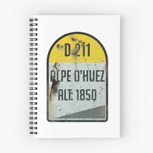 Item preview, Alpe d'Huez France Kilometre Marker Vintage Metal Effect Sticker & T-Shirt designed and sold by OuterShellUK.