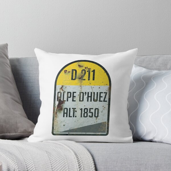Item preview, Alpe d'Huez France Kilometre Marker Vintage Metal Effect Sticker & T-Shirt designed and sold by OuterShellUK.