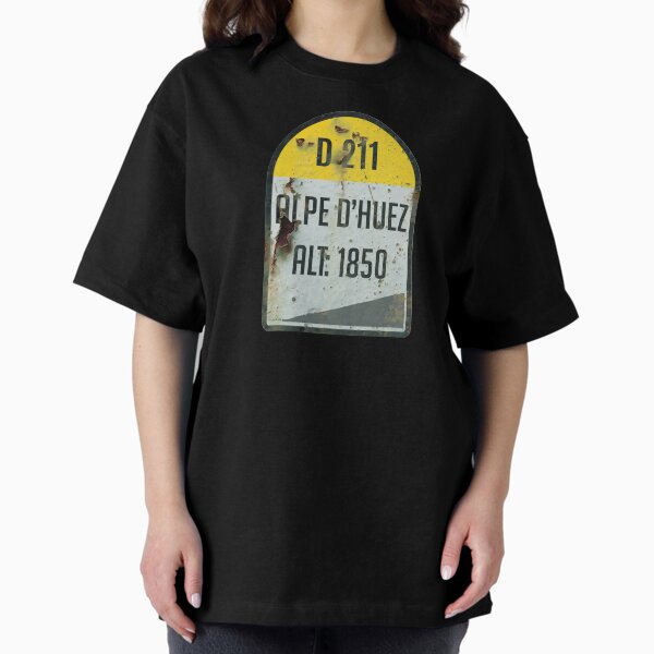Item preview, Alpe d'Huez France Kilometre Marker Vintage Metal Effect Sticker & T-Shirt designed and sold by OuterShellUK.