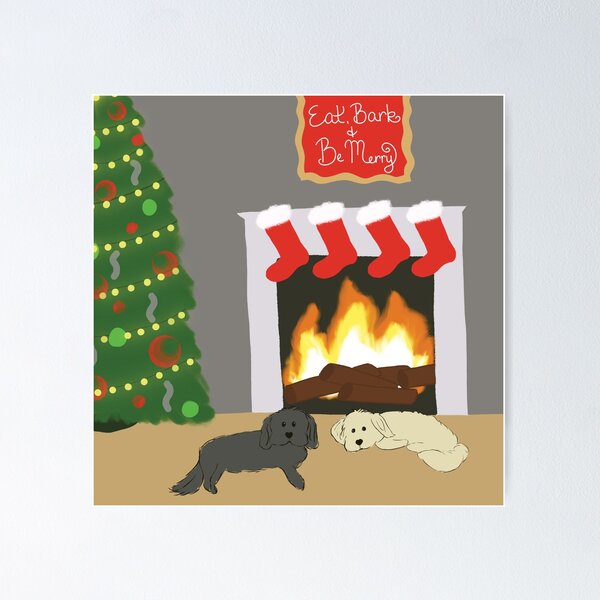 Item preview, Eat, Bark and Be Merry designed and sold by draftinglizard.
