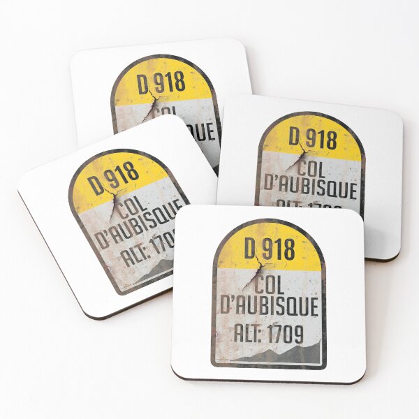Item preview, Col d'Aubisque France Kilometre Marker Vintage Metal Effect Sticker & T-Shirt  designed and sold by OuterShellUK.