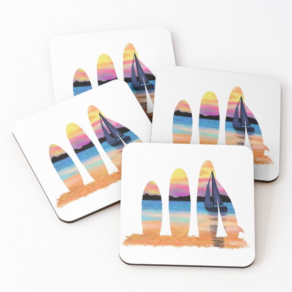 Item preview, Surf Boards Sunset Sailboat Silhouette designed and sold by DSC Arts.