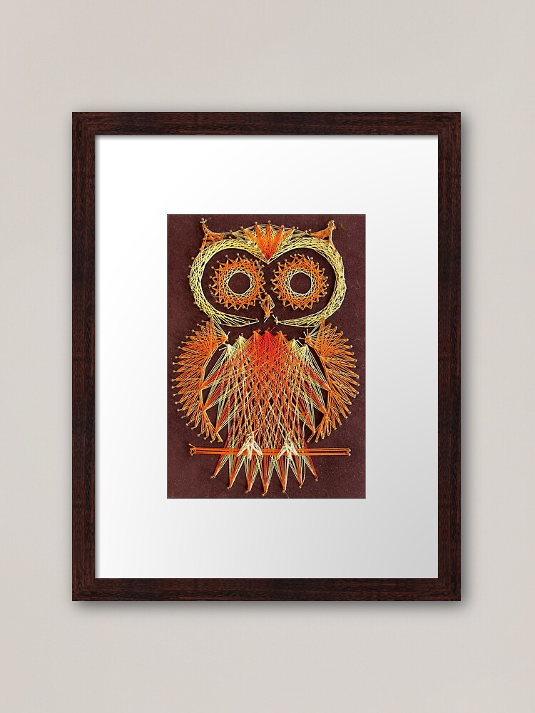 "70s String Art Owl" Framed Art Print for Sale by collageDP | Redbubble