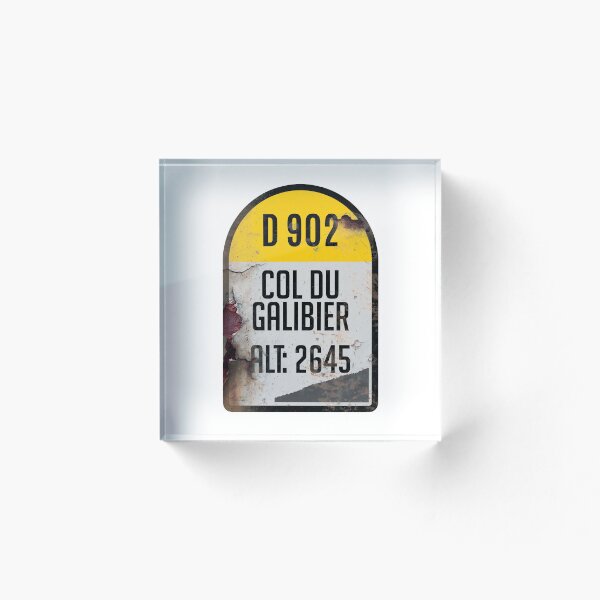 Item preview, Col du Galibier France Kilometre Marker Retro Metal Effect Sticker & T-Shirt  designed and sold by OuterShellUK.
