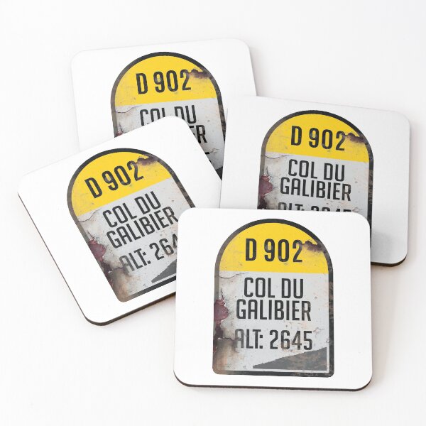 Item preview, Col du Galibier France Kilometre Marker Retro Metal Effect Sticker & T-Shirt  designed and sold by OuterShellUK.