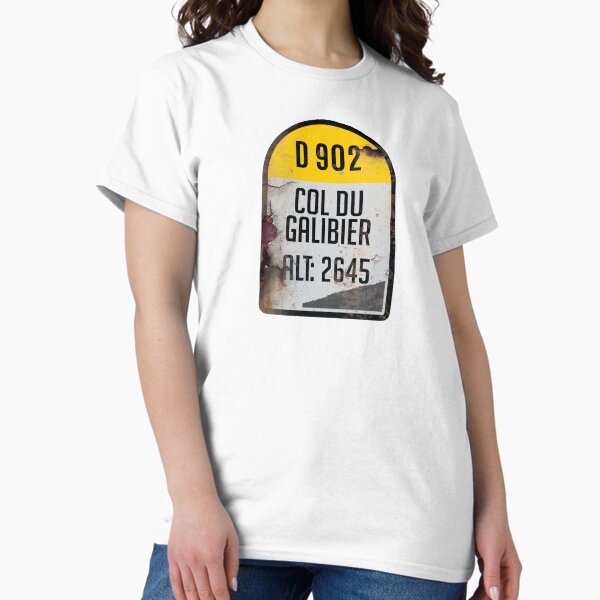 Item preview, Col du Galibier France Kilometre Marker Retro Metal Effect Sticker & T-Shirt  designed and sold by OuterShellUK.