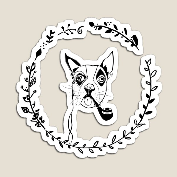 boston with wreath Magnet