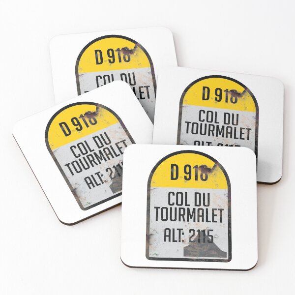 Item preview, Col du Tourmalet France Kilometre Marker Vintage Metal Effect Sticker & T-Shirt  designed and sold by OuterShellUK.