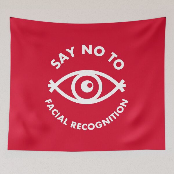 Item preview, Say No To Facial Recognition - All Seeing Eye - Red designed and sold by MOREDANKMEMES.