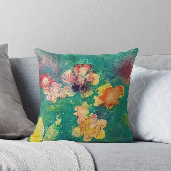 Item preview, Colorful abstract flowers in acrylic designed and sold by Diana Evensen.